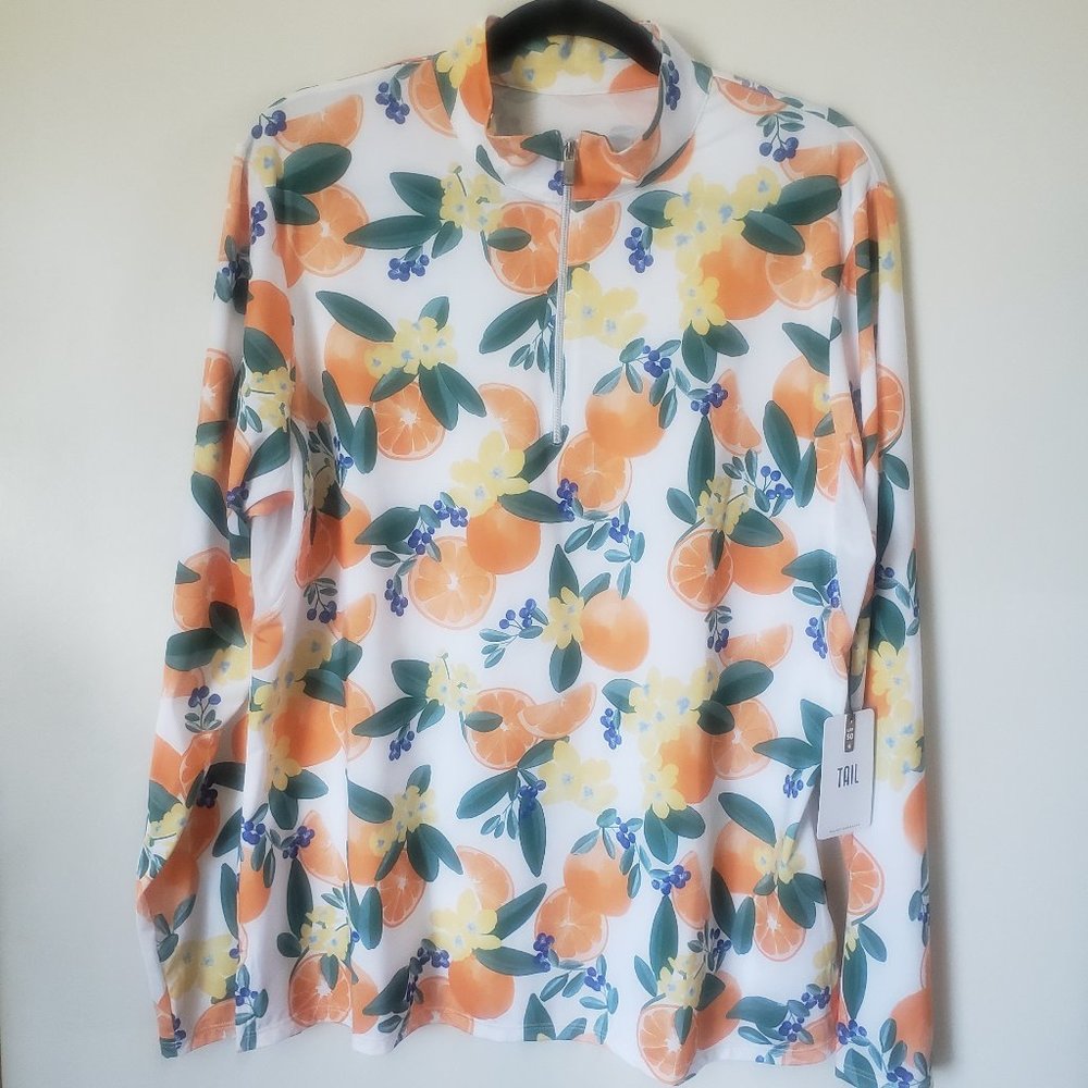 TAIL Women's Fun in the Sun Happy Long Sleeve 3/4 Zip - Orange Crush - XXL - Picture 3 of 13